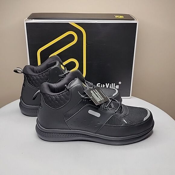 FitVille Men's High-top SteelCore Work Boots Size 12.5 EW - Picture 3 of 10